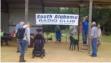 KG4CNA tying up the banner with KF4GRA, KO4AIL, WB9WAO & KO4GNV - Field Day 2021