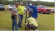Getting the hex beam strapped down - Field Day 2021
