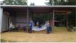 Putting up the banner - Field Day 2021